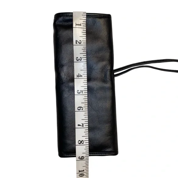 Makeup Brush Roll Black 8 Slot Faux Leather - Picture 7 of 8